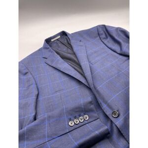 Blue Plaid Wool Dormeuil Cloth for Men Trunk Club XL Custom See Measurements